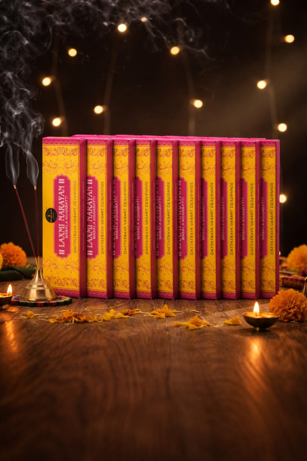 DESHPANDE BANDHU + Premium Laxminarayan Masala Agarbatti Pack of 10 (Rose Fragrance)