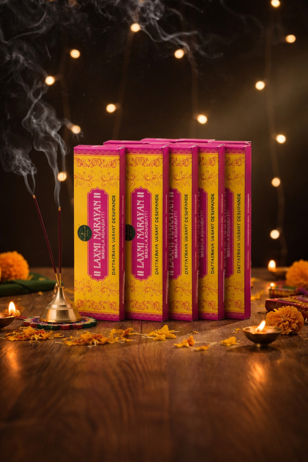 DESHPANDE BANDHU + Premium Laxminarayan Masala Agarbatti Pack of 5 (Rose Fragrance)